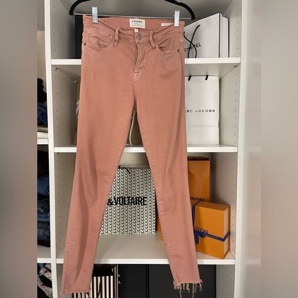 27. Frame Le High Skinny Jeans in Dusty Rose Size 26 - Picture 3 of 8